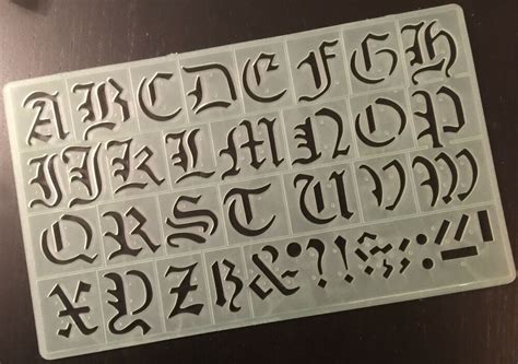 30 Mm Old English Style Alphabet Symbols Stencil Capital Letters