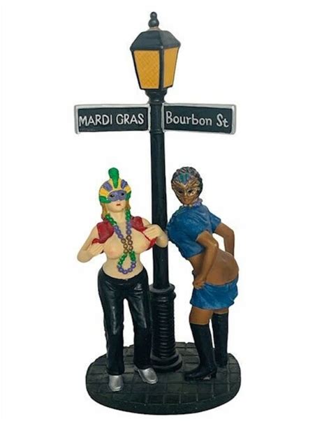 mardi gras figurine bourbon street sculpture statue nude boobs naked new orleans etsy