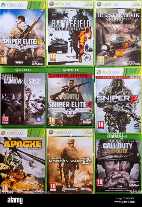 Collection Of Violent First Person Shooter Video Games For Xbox 360 And