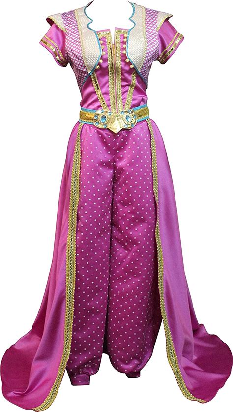 Women Jasmine Princess Cosplay Lamp Costume Red Dress