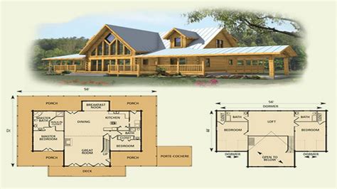 Cabin Plans With Loft Log Open Floor Plan Bed Golden Eagle Homes Design