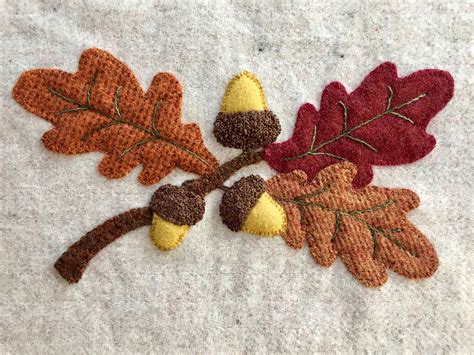 Oak Leaves And Acorns Wool Applique Patterns Quilting Bloggers Fall