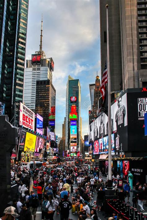 Busy Street On Time Square In NYC Editorial Stock Image - Image of