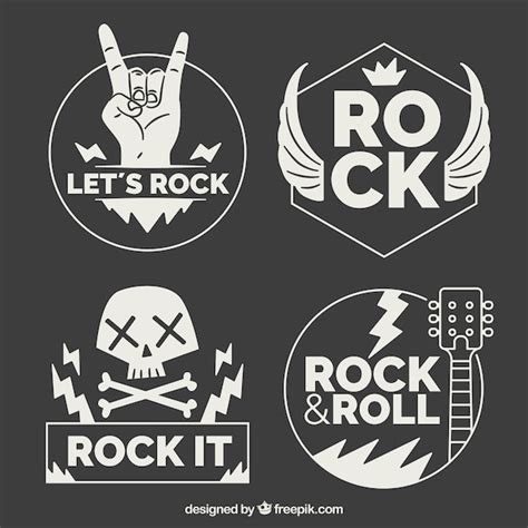 Free Vector Rock Logo Collection With Flat Design
