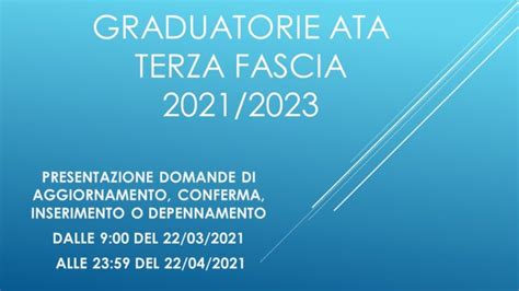 Graduatorie Ata Terza Fascia 20212023 Studio Legale Depalma Minotti