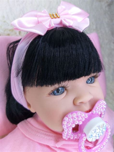 boneca reborn bebê realista 14 itens pronta entrega menina morena carinha de anjo bonecas