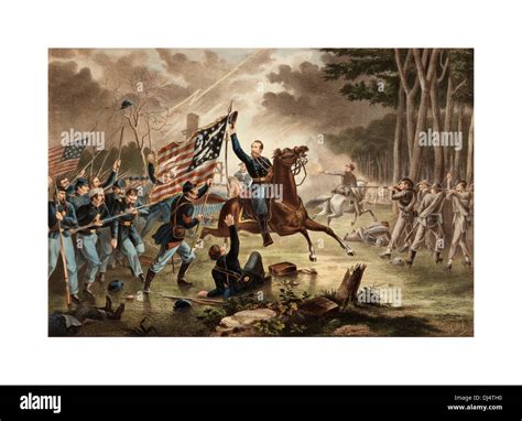 American Civil War 1861 1865 Oil On Canvas General Kearney Battle Of