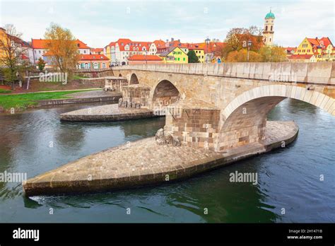 Stone Bridge Regensburg Germany 12th Century Bridge Across The Danube