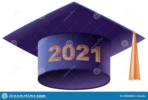 Mortarboard Square Academic Cap Symbol Graduation 2021 Year Stock