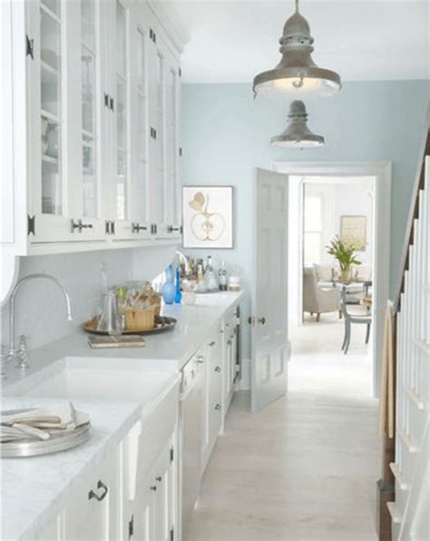 Gas l lighting and ceiling fans. SHERWIN WILLIAMS ICELANDIC | Light blue kitchens, Kitchen ...