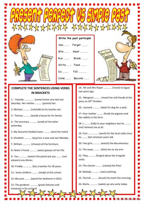 Present Perfect Vs Simple Past English Esl Worksheets Pdf And Doc