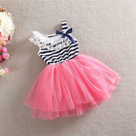 Kids Baby Girls Stripes Bow Tie Dress Toddler Dress Girl Outfits