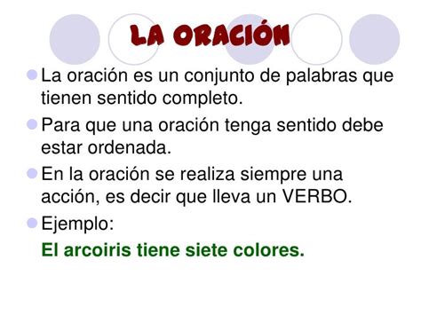 La Oracion Y Sus Partes Para Niños De Primaria Imagui