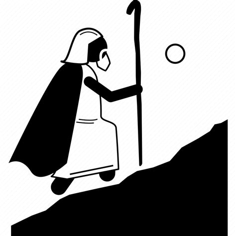 Climbing Exodus Moses Mount Mountain Sinai Icon Download On