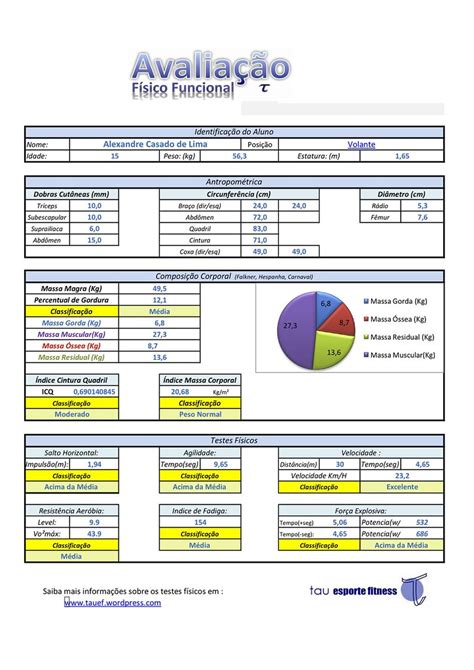 Ficha De Avaliacao Fisica Modelo