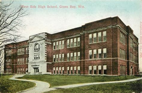 Wisconsin Wi Green Bay West Side High School 1910s Postcard Ebay