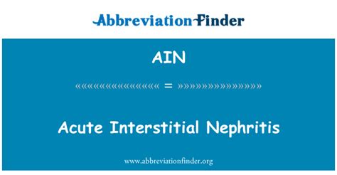 Ain 定义 急性间质性肾炎 Acute Interstitial Nephritis