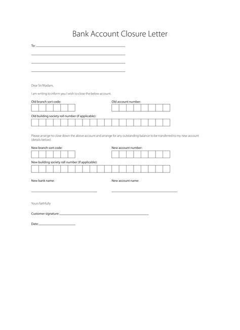 Bank Account Closure Letter Templates At