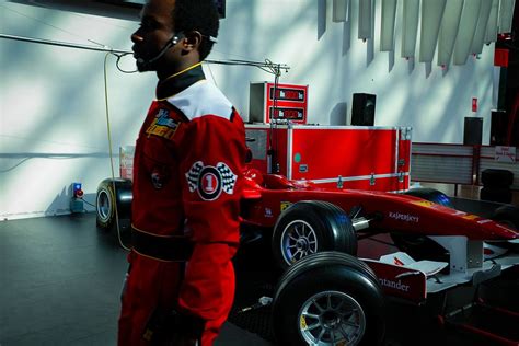 Man Standing Formula One Wearing Red White Overalls Piqsels