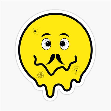 Smiley Face Melting Sticker Sticker For Sale By Newbuddiesstore