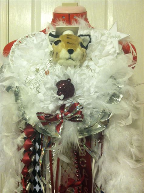 Burgundy White N Silver Homecoming Mum Made By All That Glitters