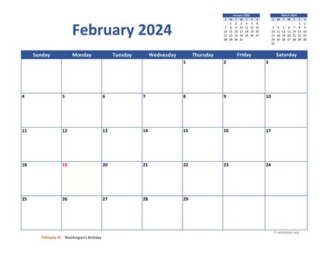 February 2024 Calendar Classic