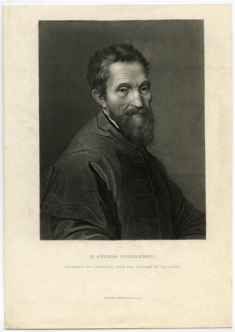 Antique Print Portrait Michelangelo Buonarroti Francois Ca 1840 Arte