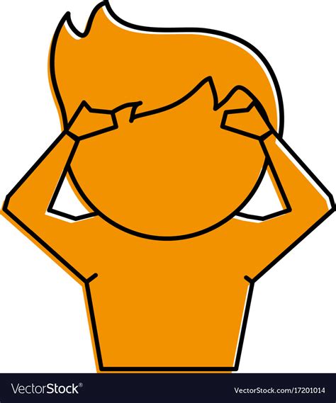 Man With Hands On Head Cartoon Icon Image Vector Image