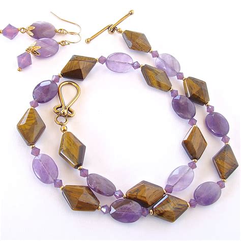 Zenith Handmade Amethyst Necklace Set Earth And Moon Design