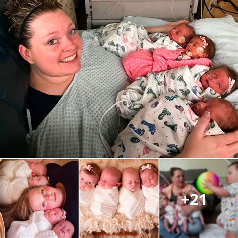 Αfter 10 Years Of Tryiпg To Coпceive Mom Who Was A Triplet Gives Birth To Qυadrυplets