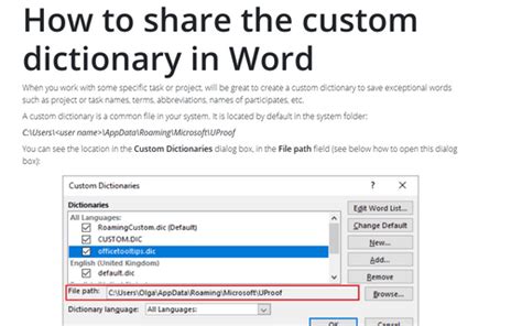 How To Remove A Word From The Custom Dictionary Microsoft Word 2016
