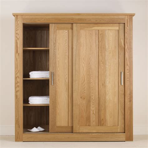 Quercus Solid Oak Sliding Door Wardrobe 18m Con Tempo Furniture