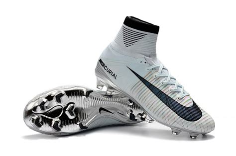 New Edition Cr7 Fg Soccer Shoes Bluetint Black Metallic Silver Nike