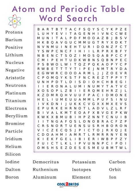 Elements Of The Periodic Table Word Search Wordmint Word Search My