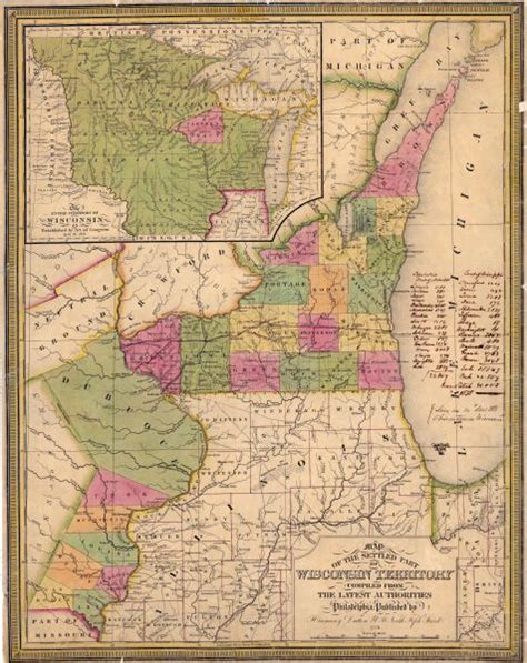 Map Of Wisconsin Territory Map Or Atlas Wisconsin Historical Society