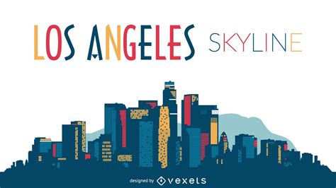 Los Angeles Skyline Silhouette Design Vector Download