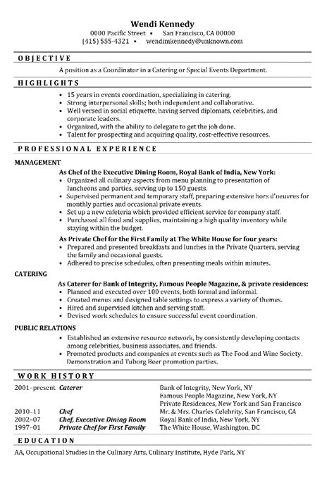 Catering Services Resume Samples Catering Manager Cv Template Food