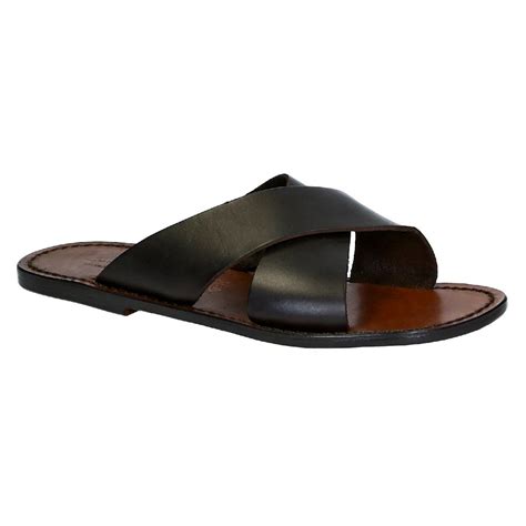 Mens Natural Leather Slippers Sandals Flip Flops Size Uk 6 14 Eu 40 48