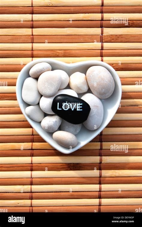 Hot Stone Massage Stones One Labelled Love In A Heart Shaped