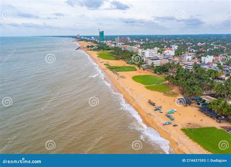 Aerial View Of Negombo Beach In Sri Lanka Stock Image Image Of