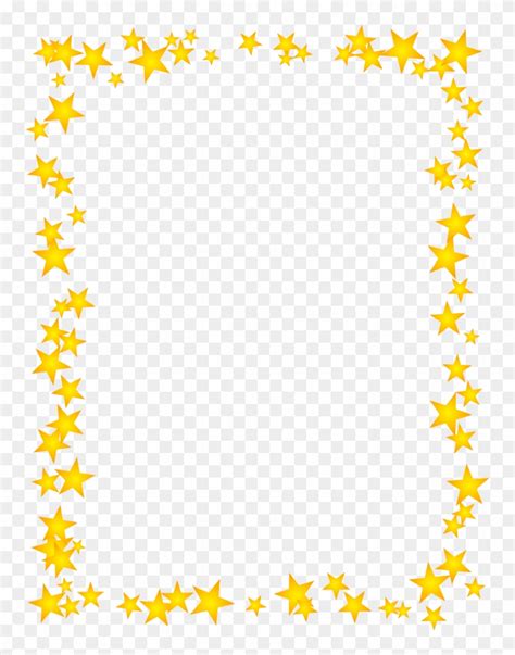 Gold Stars Scattered Border Gold Star Border Clipart