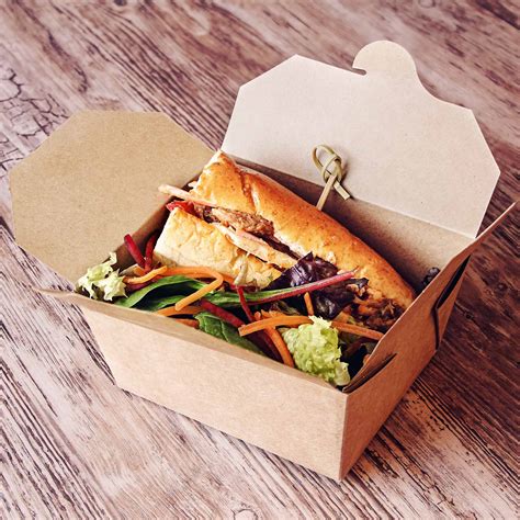 For restaurants, we carry 500+ different sizes and styles of carry out containers. Kraft Compostable Hot Food To Go Takeaway Box 125x115mm