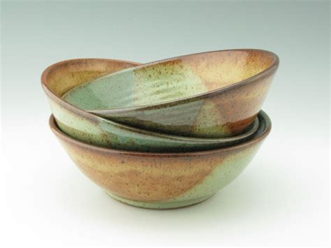 Handmade Pottery Bowl Singles Woodland Chic 8 12 Inch Pasta Etsy