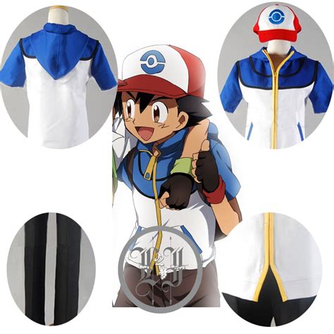 Pokemon Ash Ketchum Trainer Costume Cosplay Jacket Panthatfull