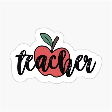 Teacher Red Apple Sticker For Sale By Laceyykk Redbubble