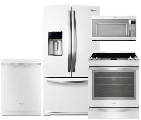 Whirlpool 4 Piece White Ice Kitchen Package With Wrf989sdah 36 Inch