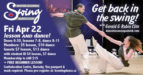 April 22nd Workshop And Social Dance Bc Swing Dance Club
