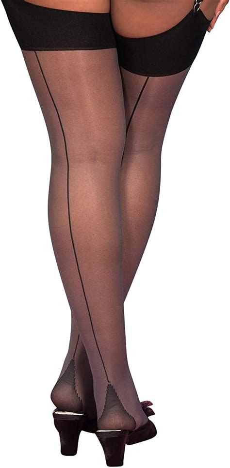 What Katie Did Seamed Stockings Grey Glamour At Amazon Womens Clothing