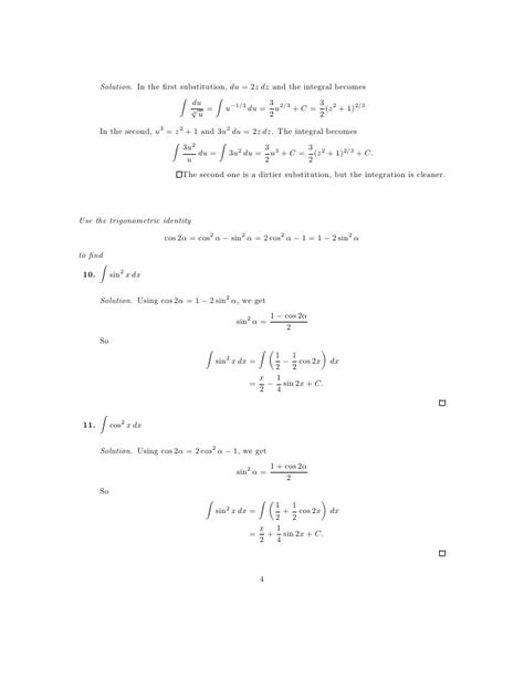 Lesson 27 Integration By Substitution Worksheet Solutions