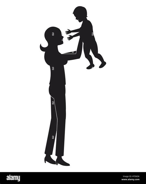 Silhouette Mother Holding Baby Stock Vector Image And Art Alamy
